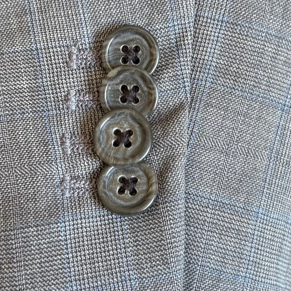 Banana Republic Blazer 38R Grey Glen Plaid Modern Slim Fit Wool Sport Coat